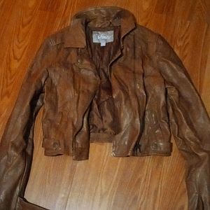 Vintage brown leather jacket size medium